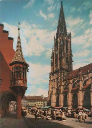 Freiburg - Münster mit Kaufhauserker - ca. 1980 Freiburg - Münster mit Kaufhauserker - ca. 1980
