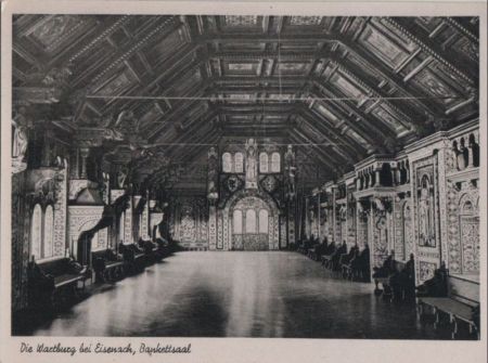 Eisenach - Wartburg, Bankettsaal - ca. 1955 Eisenach - Wartburg, Bankettsaal - ca. 1955