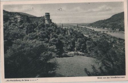 Heidelberg - Blick von der Scheffelsterrasse - 1953 Heidelberg - Blick von der Scheffelsterrasse - 1953