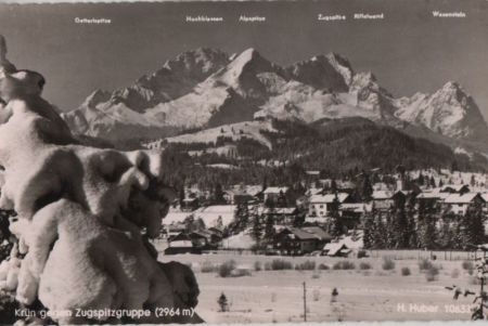 Krün - gegen Zugspitzgruppe - ca. 1960 Krün - gegen Zugspitzgruppe - ca. 1960