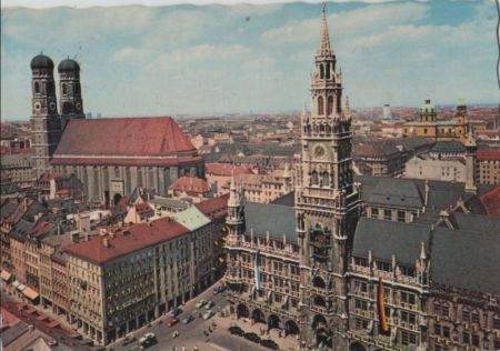 München - Rathaus mit Frauenkirche - 1962 München - Rathaus mit Frauenkirche - 1962