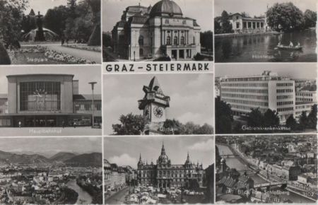 Österreich - Graz - u.a. Hauptbahnhof - 1961 Österreich - Graz - u.a. Hauptbahnhof - 1961