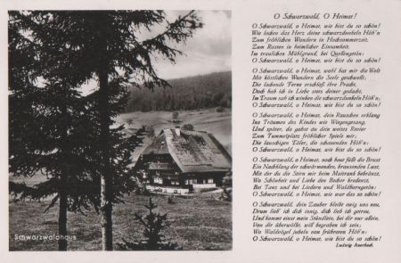 Schwarzwald - Heimatgedicht und Schwarzwaldhaus - 1954