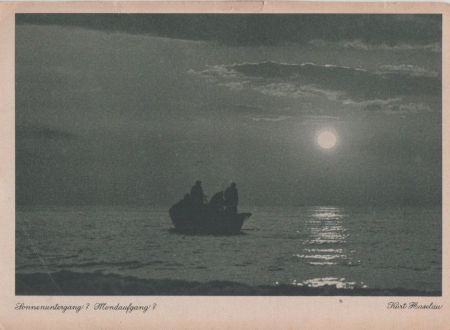 Niederlande - Sonnenuntergang - oder Mondaufgang - ca. 1950 Niederlande - Sonnenuntergang - oder Mondaufgang - ca. 1950