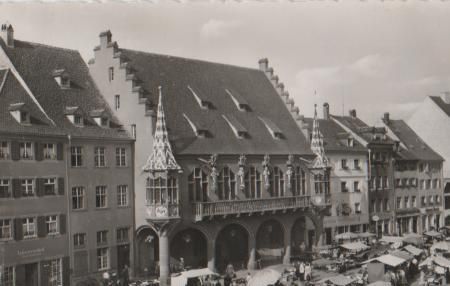 Freiburg - Markt vor Rathaus - 1956 Freiburg - Markt vor Rathaus - 1956