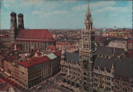 München - Rathaus mit Frauenkirche - 1961 München - Rathaus mit Frauenkirche - 1961