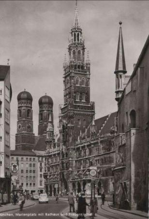 München - Rathaus mit Frauenkirche - ca. 1965 München - Rathaus mit Frauenkirche - ca. 1965