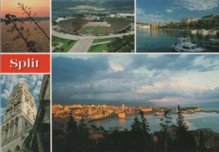 Kroatien - Split - 5 Teilbilder - ca. 1985 Kroatien - Split - 5 Teilbilder - ca. 1985
