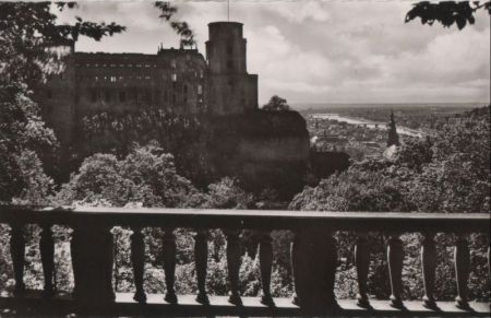 Heidelberg - Schloß und Stadt von Osten in Morgenstimmung - 1957 Heidelberg - Schloß und Stadt von Osten in Morgenstimmung - 1957