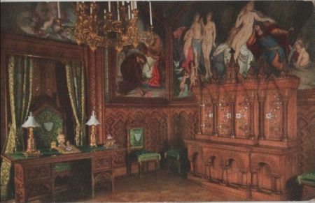 Schwangau Neuschwanstein - Schloß, Arbeitszimmer I - ca. 1935 Schwangau Neuschwanstein - Schloß, Arbeitszimmer I - ca. 1935