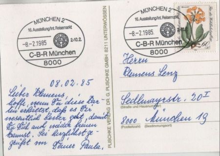 Sinnspruch Plischke Sonderstempel