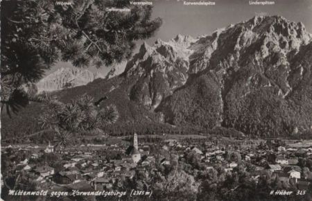 Mittenwald - gegen Karwendelgebirge - 1957 Mittenwald - gegen Karwendelgebirge - 1957