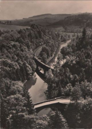 Zschopau - Blick von der Brückenklippe - 1963 Zschopau - Blick von der Brückenklippe - 1963