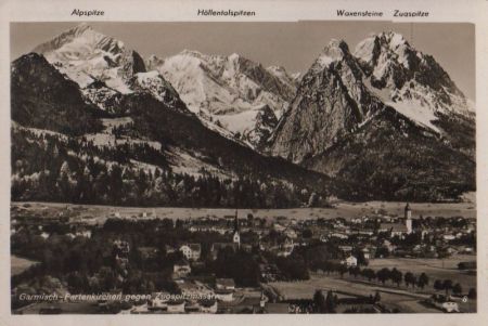 Garmisch-Partenkirchen - gegen Zugspitzmassiv - 1937 Garmisch-Partenkirchen - gegen Zugspitzmassiv - 1937
