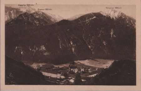 Kloster Ettal - gegen Süden - ca. 1950 Kloster Ettal - gegen Süden - ca. 1950