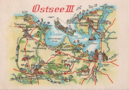 Ostsee - Übersichtskarte - ca. 1980 Ostsee - Übersichtskarte - ca. 1980