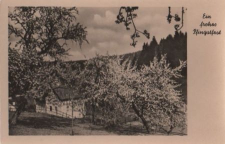 Frohes Pfingstfest - Blühende Bäume - 1955 Frohes Pfingstfest - Blühende Bäume - 1955