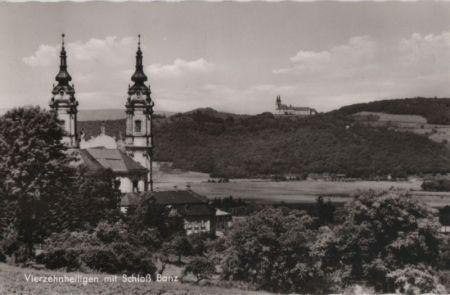 Bad Staffelstein, Vierzehnheiligen - mit Schloß Banz - 1957 Bad Staffelstein, Vierzehnheiligen - mit Schloß Banz - 1957