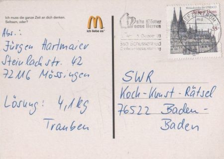 An dich denken Werbekarte