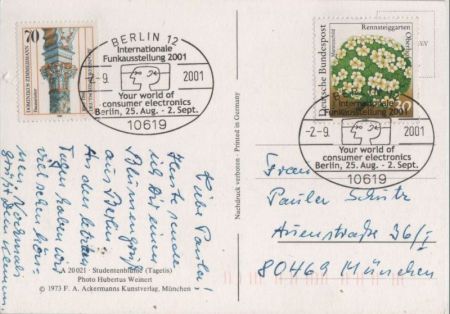 Studentenblume Sonderstempel
