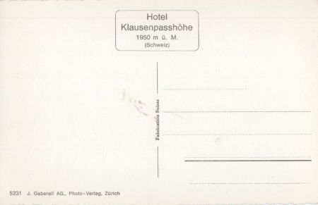 Klausenpass - Schweiz - vom Hotel Klausenpasshöhe Klausenpass - Schweiz - vom Hotel Klausenpasshöhe