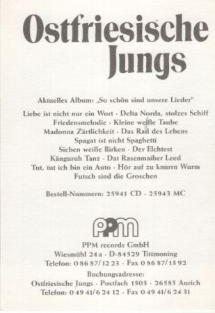 Ostfriesische Jungs Rückseite bedruckt Ostfriesische Jungs Rückseite bedruckt