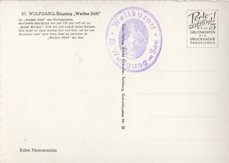 St. Wolfgang - Österreich - Weißes Rößl, Eingang