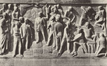 Buchenwald - Gedenkstätte, Relief einer Stele Buchenwald - Gedenkstätte, Relief einer Stele