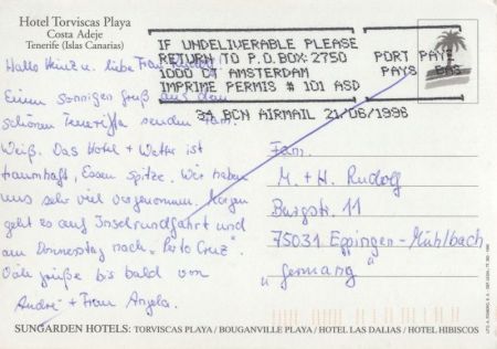 Adeje - Spanien - Hotel Torviscas Playa