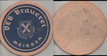 Bierdeckel rund - VEB Brauerei Meißen Bierdeckel rund - VEB Brauerei Meißen