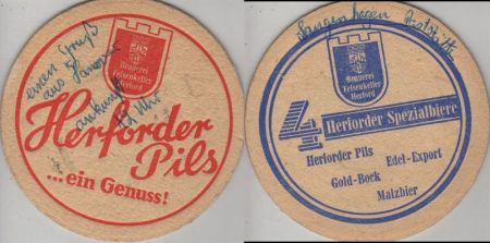 Bierdeckel rund - Herforder - Spezialbiere Bierdeckel rund - Herforder - Spezialbiere