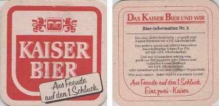 Bierdeckel quadratisch - Kaiser - Bier-Information 2 Bierdeckel quadratisch - Kaiser - Bier-Information 2