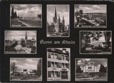 Bonn - u.a. Rheinterrasse und Rheinbrücke - 1962 Bonn - u.a. Rheinterrasse und Rheinbrücke - 1962