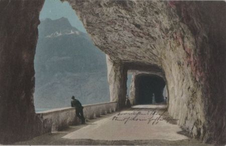 Schweiz - Axenstraße - mit Nieedrbauen - 1909 Schweiz - Axenstraße - mit Nieedrbauen - 1909