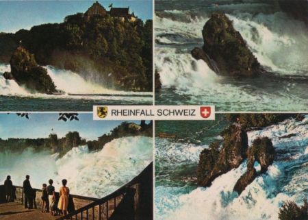 Schweiz - Rheinfall - 4 Teilbilder - ca. 1975 Schweiz - Rheinfall - 4 Teilbilder - ca. 1975
