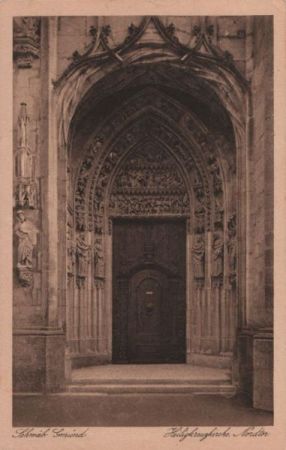 Schwäbisch Gmünd - Heiligkreuzkirche, Nordtor - 1933 Schwäbisch Gmünd - Heiligkreuzkirche, Nordtor - 1933