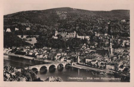 Heidelberg - Blick vom Philosophenweg - ca. 1955 Heidelberg - Blick vom Philosophenweg - ca. 1955