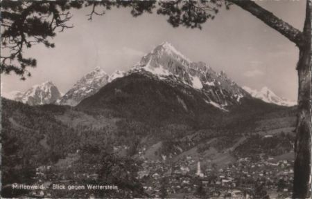 Mittenwald - Blick gegen Wetterstein - ca. 1960 Mittenwald - Blick gegen Wetterstein - ca. 1960