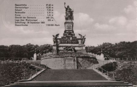 Rüdesheim, Niederwalddenkmal - 1958 Rüdesheim, Niederwalddenkmal - 1958