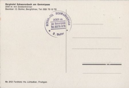 Gemmipass - Schweiz - Berghotel Schwarenbach