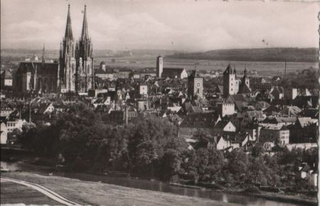 Regensburg - Blick von den Winzerhöhen - 1956 Regensburg - Blick von den Winzerhöhen - 1956